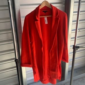 J Crew Red Long Cardigan